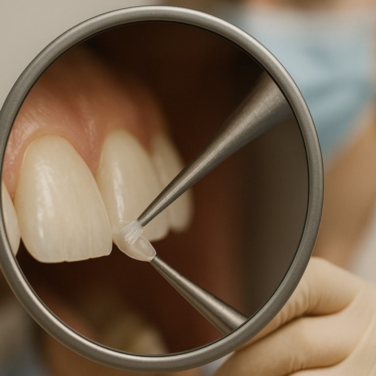 Aplicação de faceta em resina composta em dente